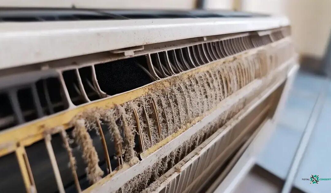 Ar-condicionado com filtro sujo e sem desempenho