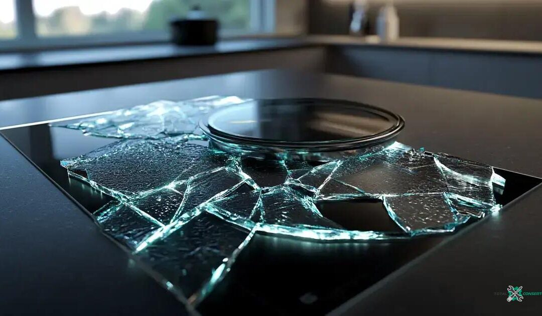 Cooktop com tampa de vidro quebrada
