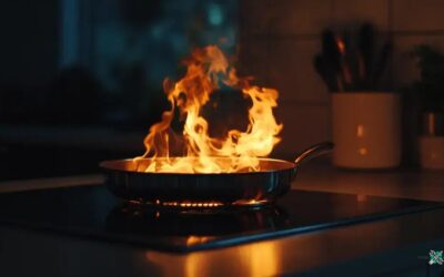 Cooktop com uma das bocas queimando muito forte