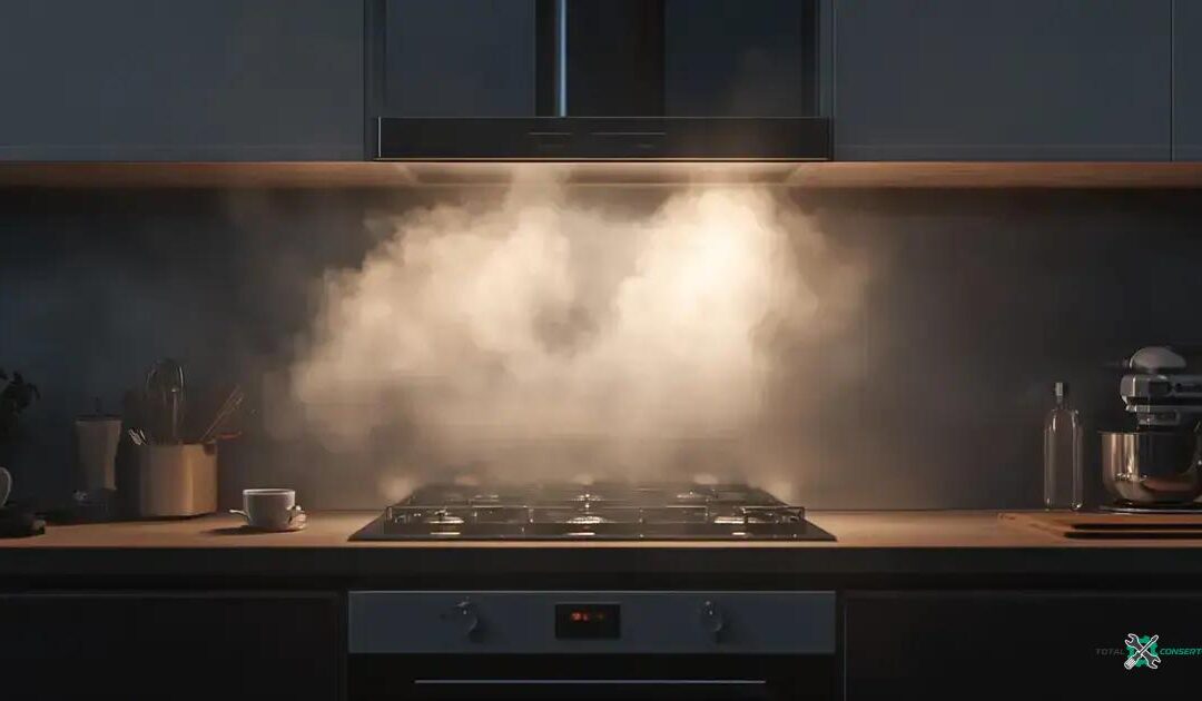 Fogão com vazamento de gás visível