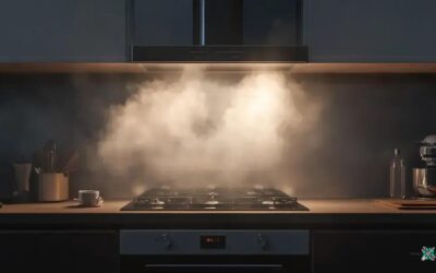 Fogão com vazamento de gás visível