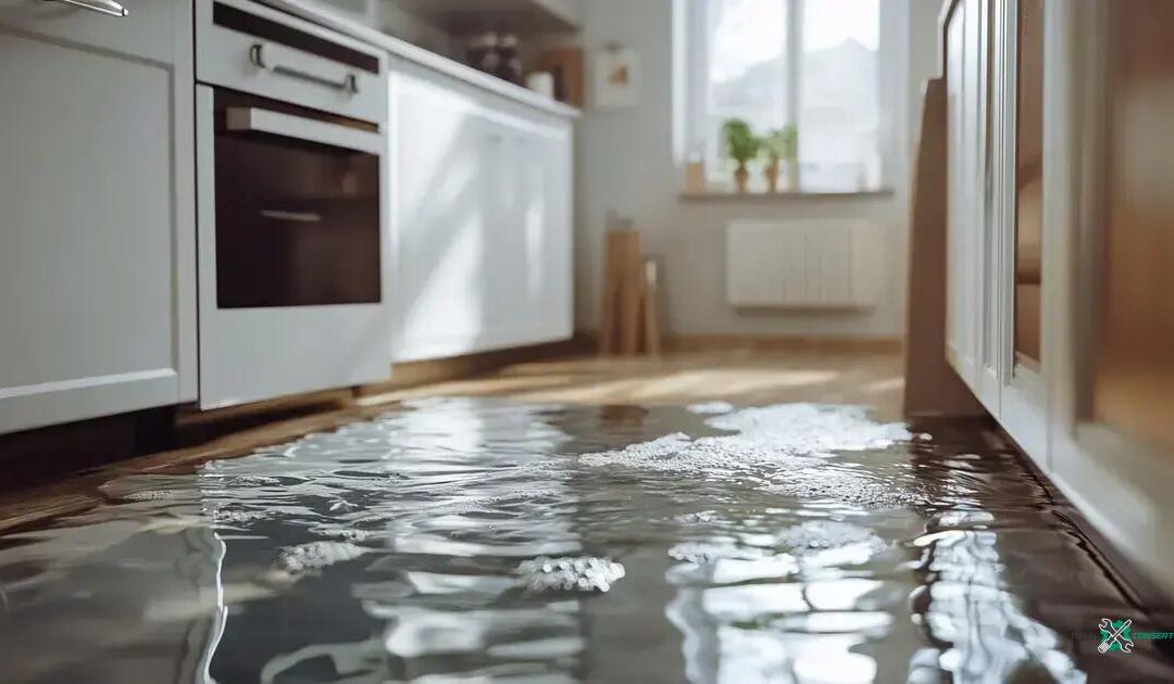 Lava-louça com água acumulada no fundo