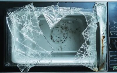 Micro-ondas com porta quebrada